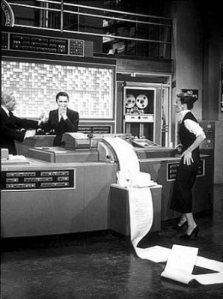 That feeling when Blackboard just isn't doing what I want it to. Computer gone haywire, from the movie Desk Set (1957)